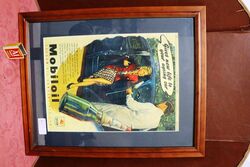 Contemporary Mobiloil Framed & Glazed Print. 