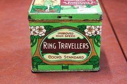 Cooks High Speed Ring Travellers Tin With Contents 