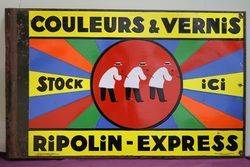 Couleurs & Vernis  Double Sided  Enamel Advertising Sign