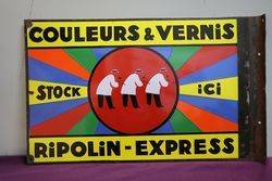 Couleurs and Vernis  Double Sided  Enamel Advertising Sign