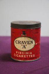 Craven "A" Virginia Cork Tipped 50 Cigarettes Red Tin 