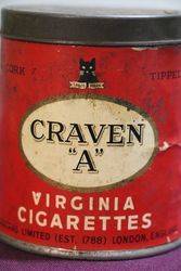 Craven andquotAandquot Virginia Cork Tipped 50 Cigarettes Red Tin 