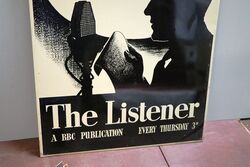 Deco The Listener Pictorial Tin Advertising Sign 