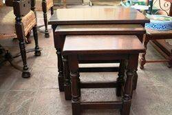 Early 20th Century Nest of 3 Oak Tables 