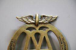 Early Brass AA Badge Bar Car Badge