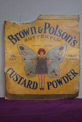 Early Brown and Polsonand39s Custard Powder Cardboard Advertising