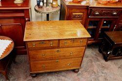 Early C19th Antique 4 Drawer Oak Chest of Small Dimensions. #.