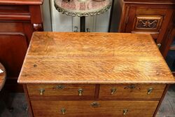 Early C19th Antique 4 Drawer Oak Chest of Small Dimensions 