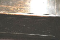 Early C20th Carved Oak Monks Bench 