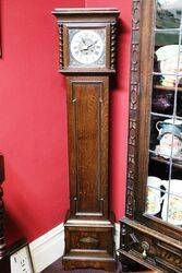 Early C20th English Oak Grandmother Clock. #
