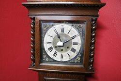 Early C20th English Oak Grandmother Clock 