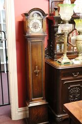 Early C20th English Oak Grandmother Clock. #