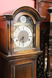 Early C20th English Oak Grandmother Clock 