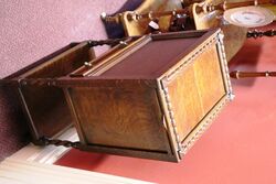 Early C20th English Oak Sliding Opening Top Sewing Box