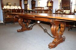 Early C20th French Walnut Draw Leaf Table  