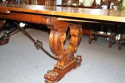 Early C20th French Walnut Draw Leaf Table  