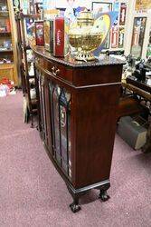 Early C20th Mahogany 3 Door 3 Drawer Bow Front Bookcase 