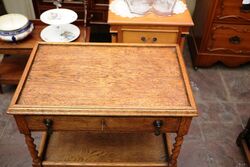 Early C20th Oak Cutlery CanteenTea Trolley 