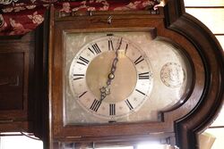 Early C20th Silvered Dial Long Case Clock. #