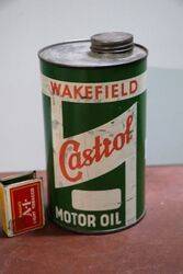 Early Castrol Wakefield One Quart Motor Oil Can