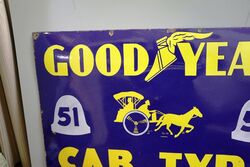 Early Good Year Cab Tyre Pictorial Enamel Sign 