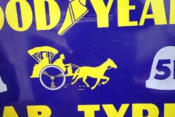 Early Good Year Cab Tyre Pictorial Enamel Sign 