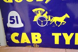 Early Good Year Cab Tyre Pictorial Enamel Sign 