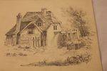 Early Pencil Drawing Cottage Scene