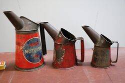 Early Priceand39s Graduated Set of 3 Motorine Oil Pourer Jugs