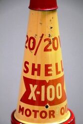 Early Shell One Quart Bottle with X100 Tin Top and Dust Cap