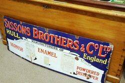 Early Sissonand39s Brothers Part Pictorial Enamel Sign 