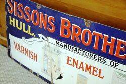 Early Sissonand39s Brothers Part Pictorial Enamel Sign 