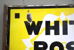 Early Vintage White Rose Oil Double Sided Adv Sign 