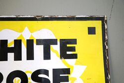 Early Vintage White Rose Oil Double Sided Adv Sign 