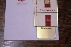 Embassy Cigarettes Shop Display Card With Dummy Packet 