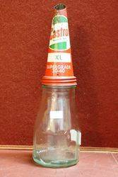 Embossed Castrol Pint Bottle With Original Tin Top
