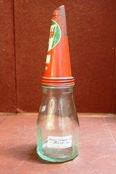 Embossed Castrol Pint Bottle With Original Tin Top