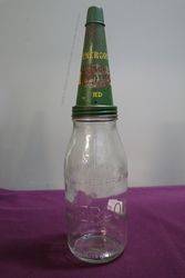 Genuine BP Energol Embossed Quart Motor Oil Bottle 