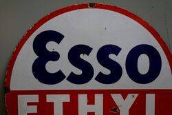 Esso Ethyl Round Double Sided Enamel Sign 