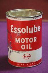 Essolube One Quart Motor Oil Tin