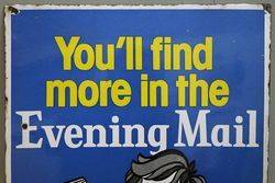 Evening Mail Enamel Advertising Sign 