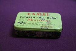 Famel Catarrh and Throat Pastilles Tin 