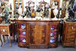 Fine Quality Mid Victorian Burr Walnut Inlaid Credenza 