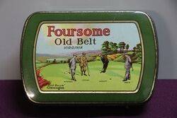 Foursome Old Belt Virginia Pictorial Tobacco Tin 