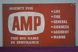 Genuine AMP Insurance Tin Advertising Sign 