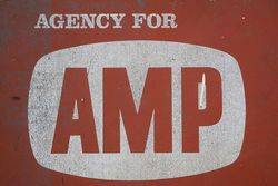 Genuine AMP Insurance Tin Advertising Sign 