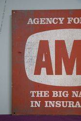 Genuine AMP Insurance Tin Advertising Sign 