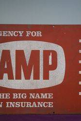 Genuine AMP Insurance Tin Advertising Sign 