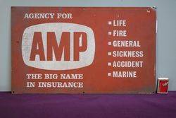 Genuine AMP Insurance Tin Advertising Sign 