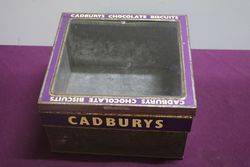 Genuine Cadburys Chocolate Biscuits Glass Top Display Tin